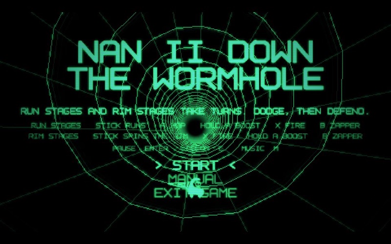 The title screen of NAN II Down The Wormhole