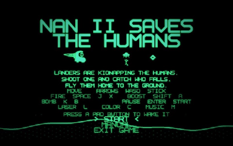 The title screen of NAN II Saves The Humans